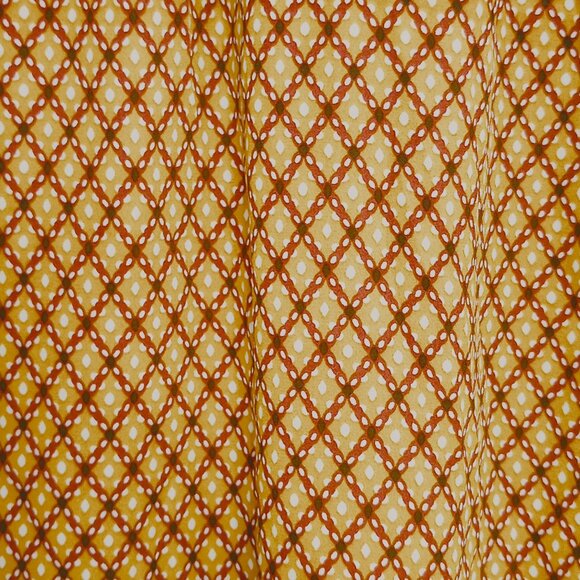 Max Studio Gold & Red Diamond Print Bow Neck Blouse - Picture 9 of 11